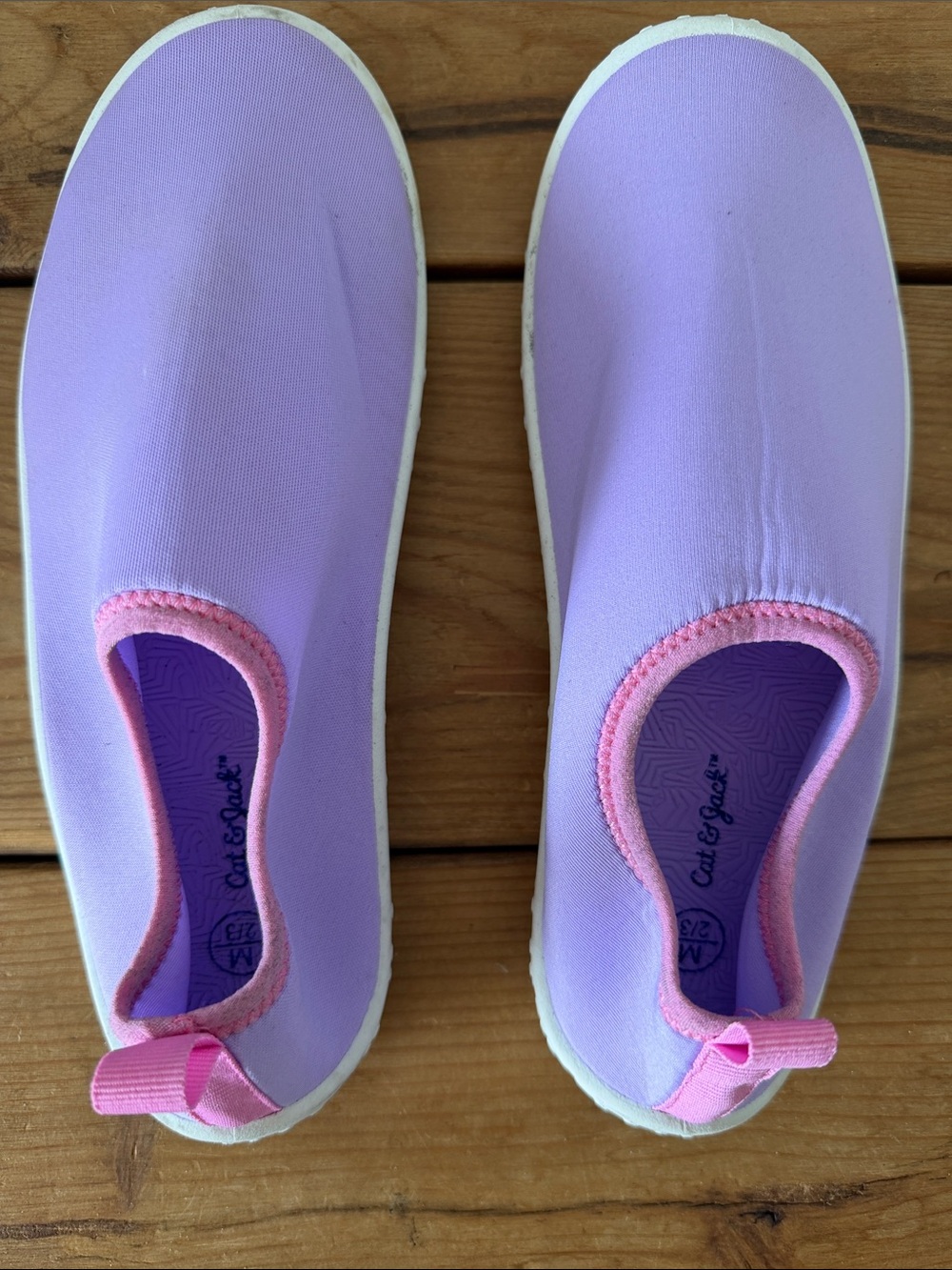 Cat & Jack Lilac Slip-On Water Shoes with Pink Accents Beach shoes Ocean Lake